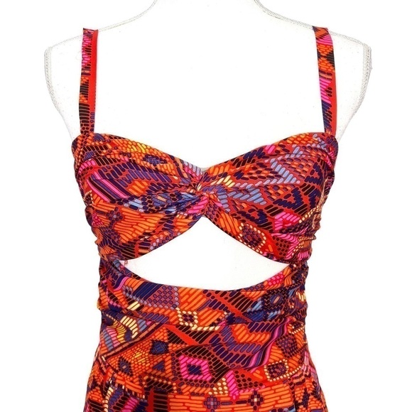 Mara Hoffman Cutout Mini Dress Tribal Print Red Orange Size 6 - Picture 7 of 12